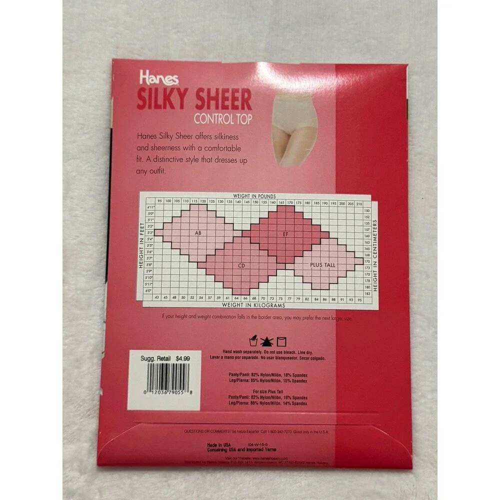 Lot Of 8 Size CD Hanes Varied Pantyhose Silk Reflection Control Top Sheer Toe